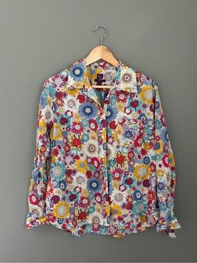 Rare Vintage Liberty of London Sunflowers Shirt Long Sleeve | size Large